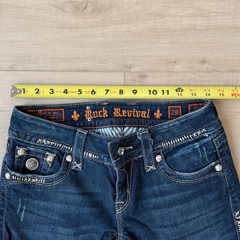 Women's Rock Revival jeans size 28 Celine boot Embellished Denim Western - Picture 16 of 16